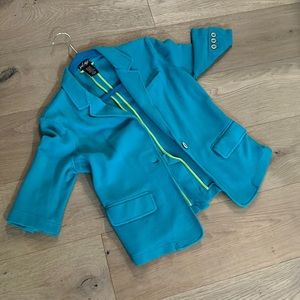 Lord and Taylor Teal Knit Blazer